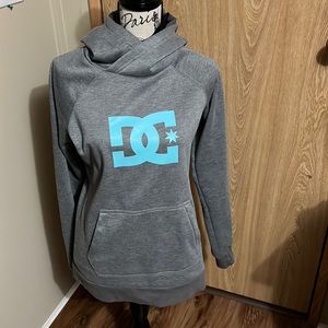 Grey and Light Blue DC Pull Over Hoodie